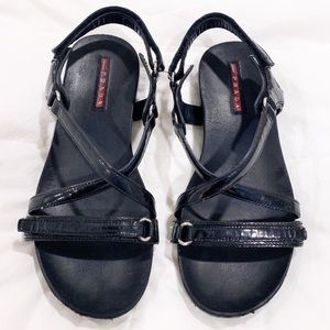 Prada Linea Rosa Criss Cross Sandals